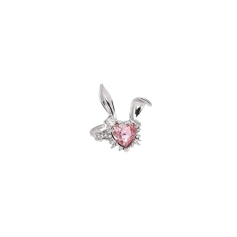 Damen Ring mit charmantem Herzdesign und kreativen Hasenohren Shop Nory