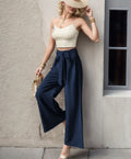 Damen Elegantes Cropped Top mit weitem Hosen-Set Shopnory