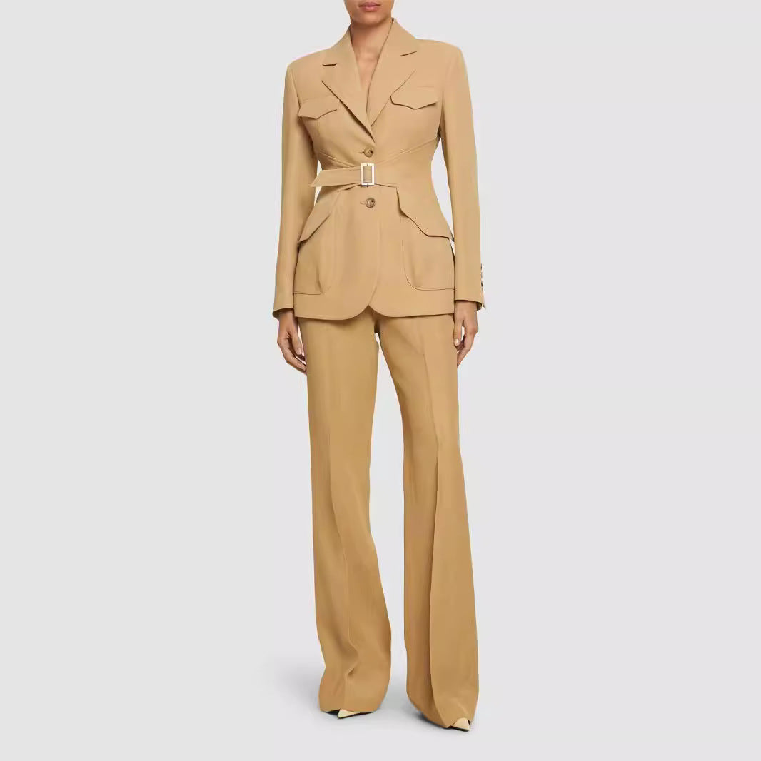 Damen Zweiteiliger Hosenanzug im Tailoring mit tailliertem Blazer und weitem Bein Shop Nory