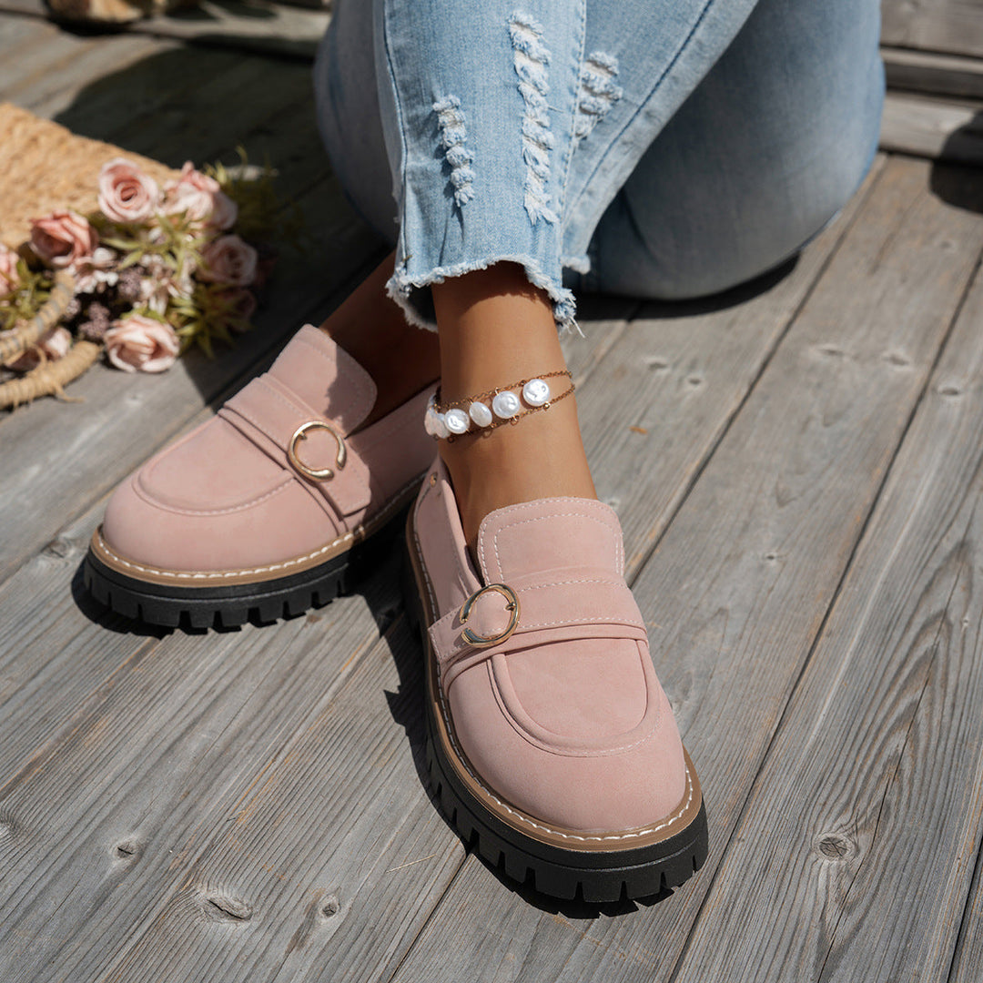 Damen Mokassin-Schuhe mit eleganter Verzierung und robuster Sohle
