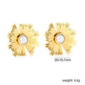 Damen Ohrstecker mit elegantem Sonnenstrahlen-Design und Perlenmittelpunkt Shop Nory