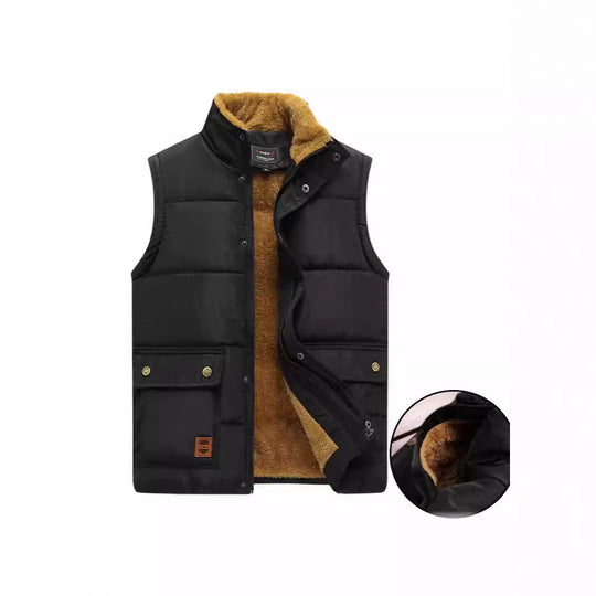 Herren Ärmellose Thermo-Steppweste mit kuscheligem Teddy-Innenfutter und aufgesetzten Klappentaschen Shop Nory