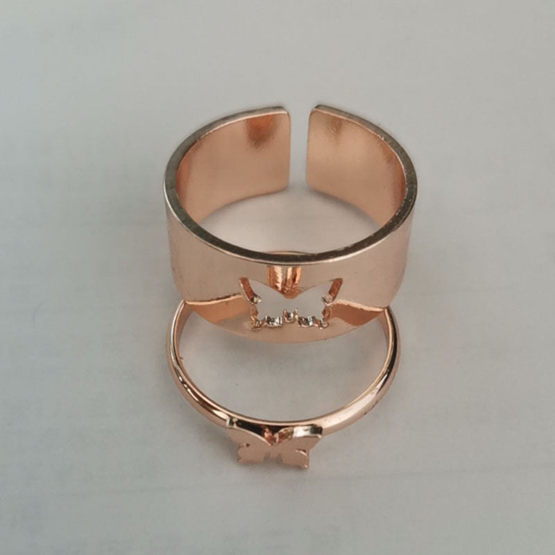 Damen Ring-Set mit zarte Schmetterlingsmotiven und elegantem Design Shop Nory