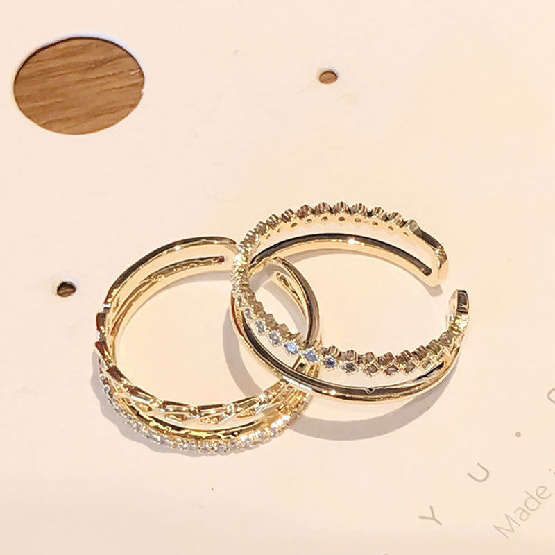 Damenring mit geschichtetem Zirkonia-Design Shop Nory