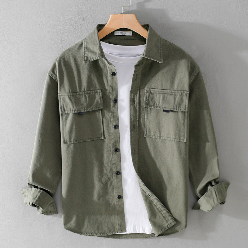 Herren Hemdjacke aus robustem Baumwolltwill mit zwei Brustklappen und Relaxed‑Fit Shop Nory