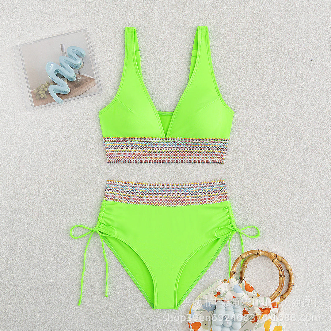 Damen Hochgeschnittener Sportbikini Shopnory