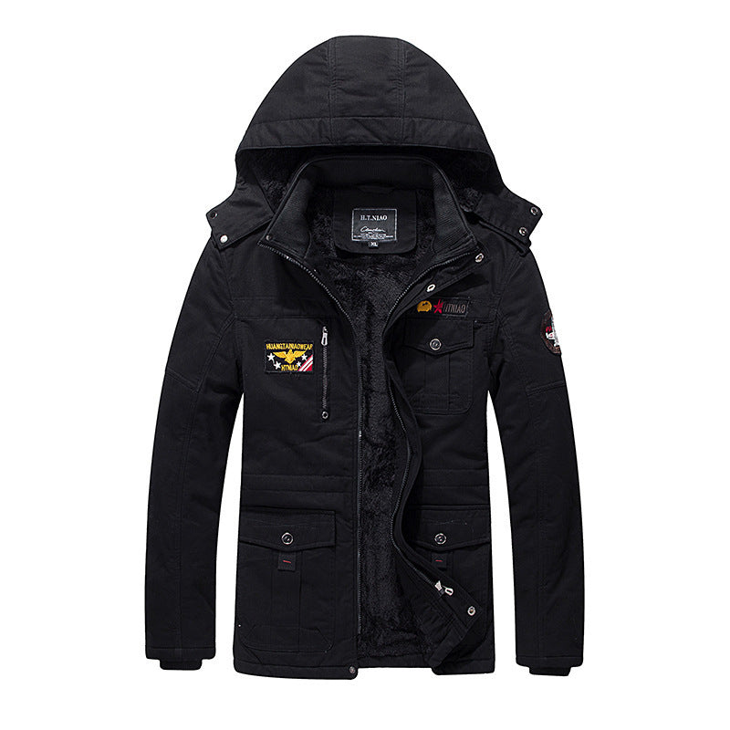 Herren Gefütterter Kapuzenparka mit Teddyfutter, Utility‑Taschen und robuster Canvas‑Optik Shop Nory