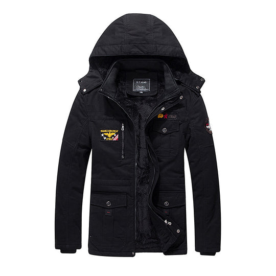 Herren Gefütterter Kapuzenparka mit Teddyfutter, Utility‑Taschen und robuster Canvas‑Optik Shop Nory