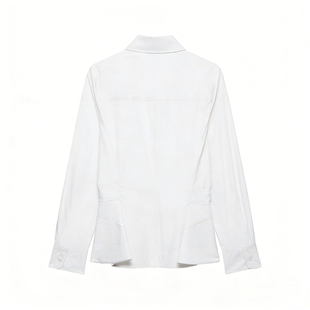 Damen Taillierte Hemdblusenjacke mit Schößchen und verdeckter Knopfleiste Shop Nory