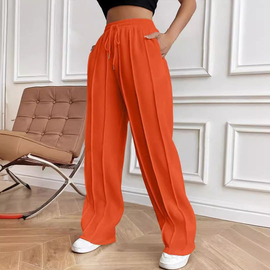 Damen Weite High-Waist Plissee-Hose mit Tunnelzug und markanter Bügelfalte Shop Nory
