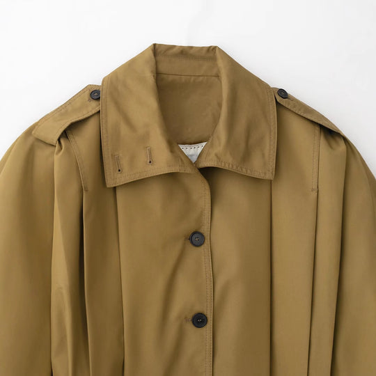 Damen Kurzgeschnittene Trenchjacke im Boxy-Schnitt mit breitem Revers und Epauletten Shop Nory