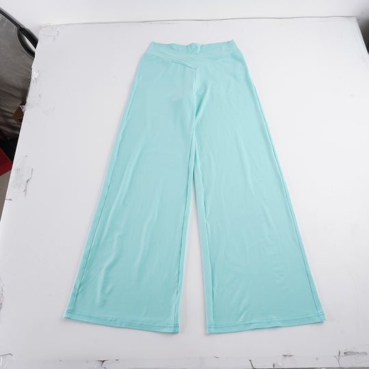Damen nan weite Palazzo-Hose mit V-förmiger Bundnaht und elastischem Stretch-Jersey Shop Nory