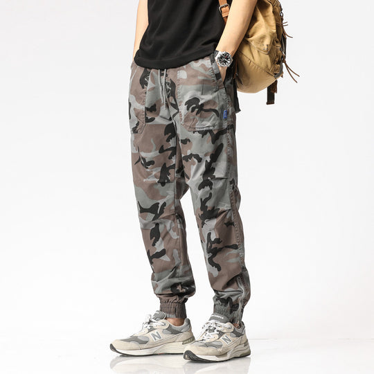 Herren Cargohose im Jogger-Stil mit Camouflage, elastischen Bündchen und Multifachtaschen Shop Nory