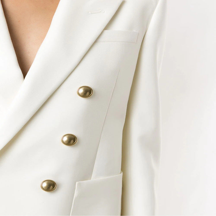 Damen Boxy-Zweireiher-Blazer im Clean-Tailoring mit strukturierten Schultern Shop Nory