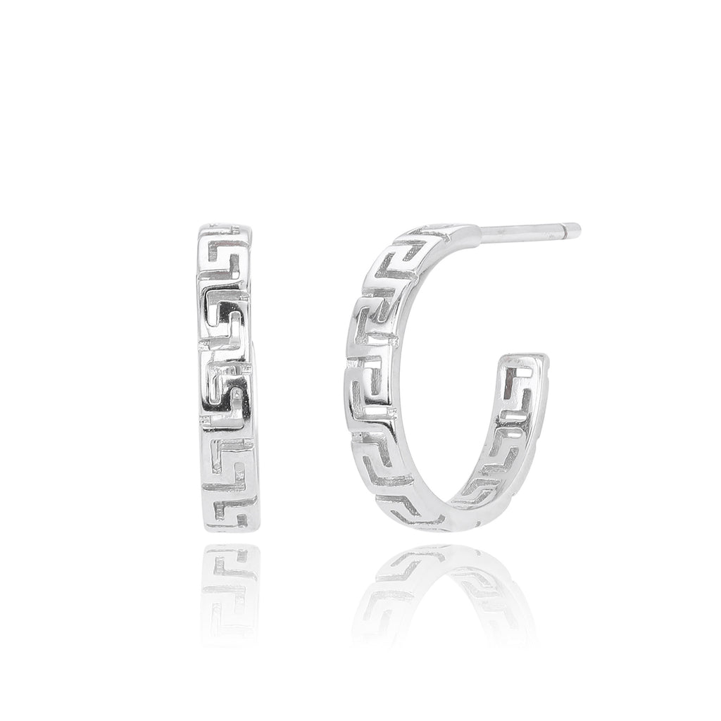 Damen Creolen mit modernem geometrischen Design aus 925 Sterling Silber Shop Nory