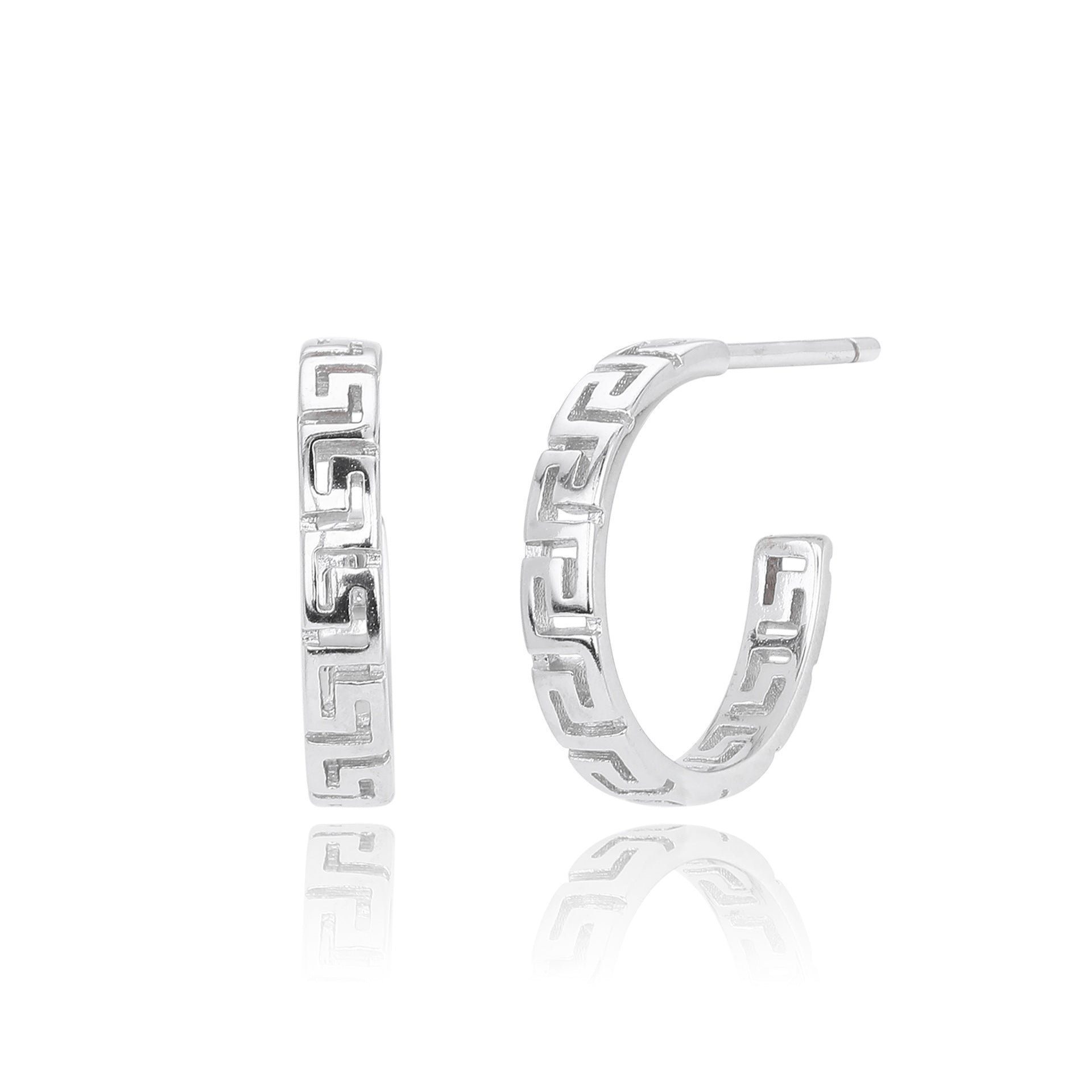 Damen Creolen mit modernem geometrischen Design aus 925 Sterling Silber Shop Nory