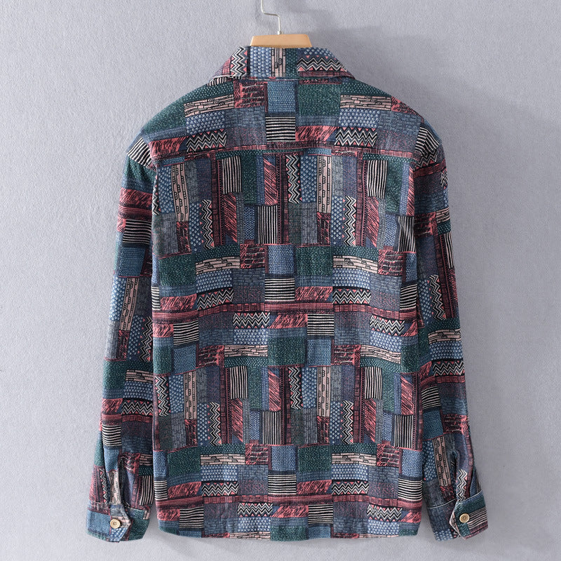 Herren Overshirt im Patchwork-Look mit aufgesetzten Brusttaschen Shop Nory