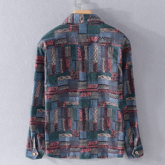 Herren Overshirt im Patchwork-Look mit aufgesetzten Brusttaschen Shop Nory