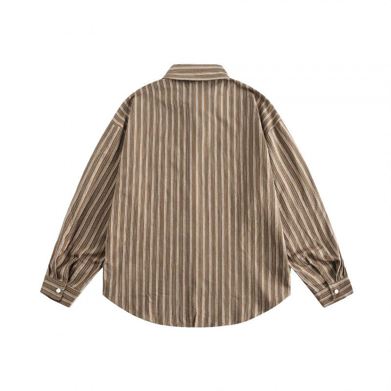 Unisex Oversize-Hemd im gestreiften Relaxed-Fit mit Brusttasche und abgerundetem Saum Shop Nory