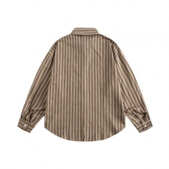 Unisex Oversize-Hemd im gestreiften Relaxed-Fit mit Brusttasche und abgerundetem Saum Shop Nory