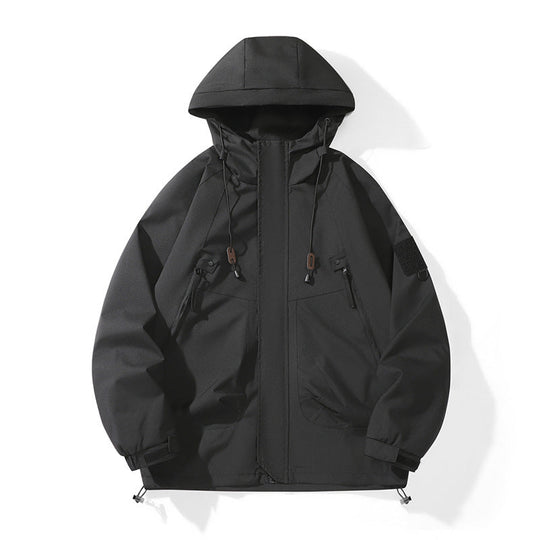 Damen technische Outdoor-Jacke mit verstellbarem Kapuzendesign und praktischen Taschen