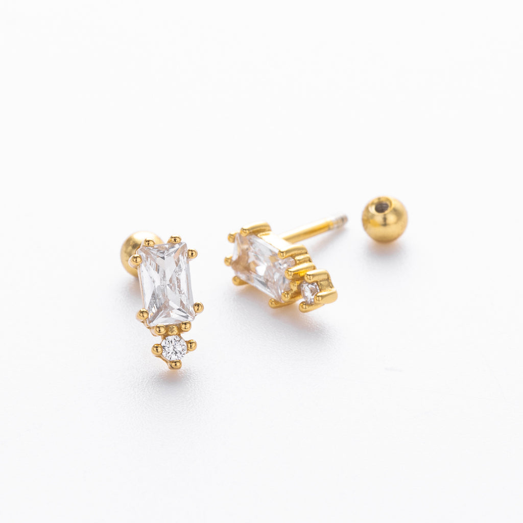 Damen Ohrstecker aus hochwertigem 925 Sterling Silber mit funkelnden 5A Zirkonen Shop Nory