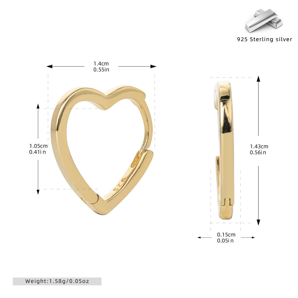 Damen Ohrringe in Herzform aus hochwertigem 925 Sterling Silber Shop Nory