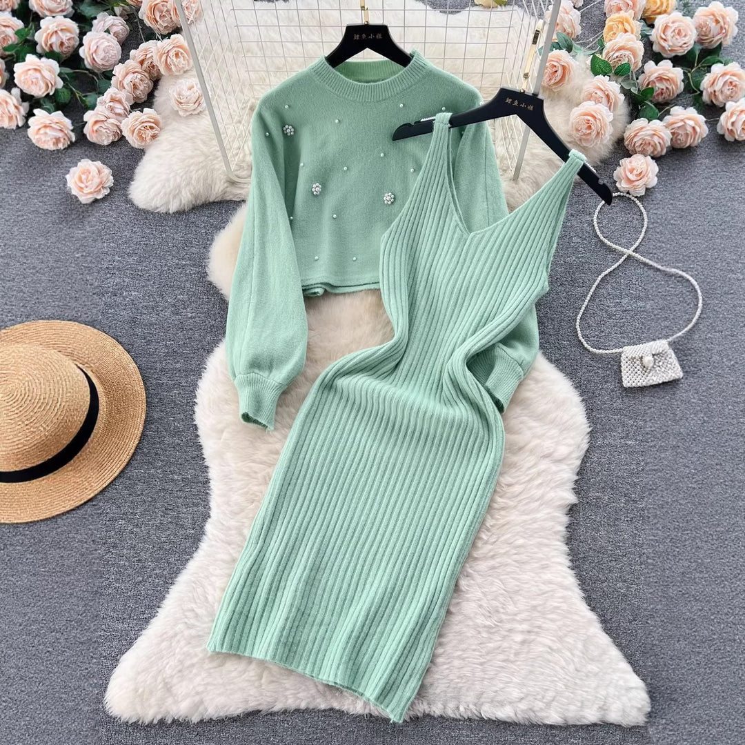 Damen Strickkleid mit elegantem V-Ausschnitt Shop Nory