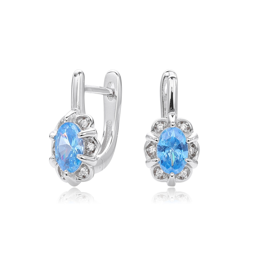 Damen Ohrhänger mit funkelndem Zirkonbesatz aus 925 Sterlingsilber Shop Nory