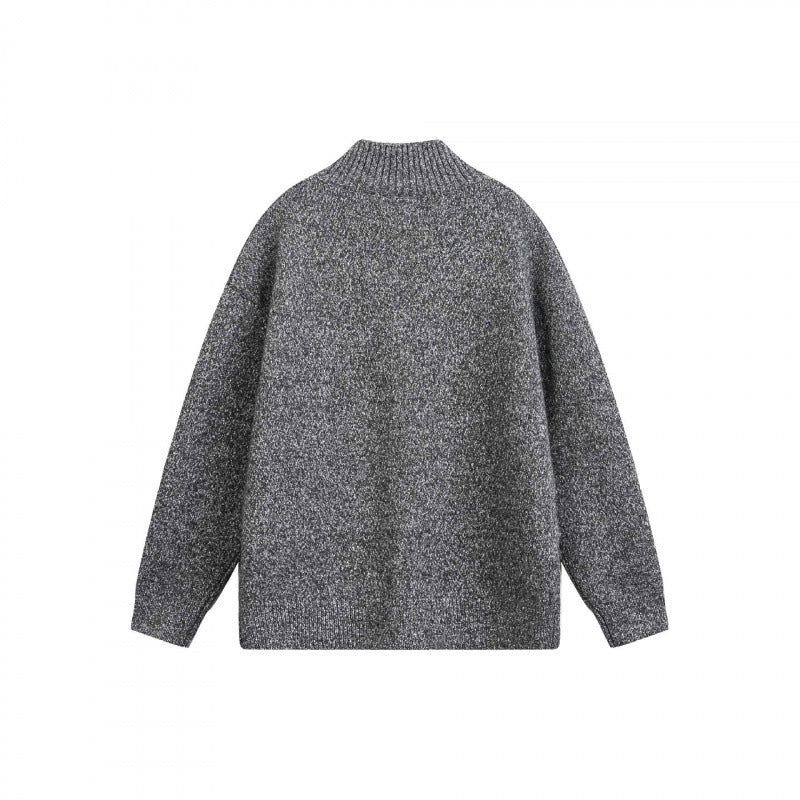 Unisex Grobgestrickte Oversize-Strickjacke mit Stehkragen und durchgehender Knopfleiste Shop Nory