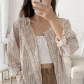 Damen gestreifte Overshirt Jacke Shop Nory