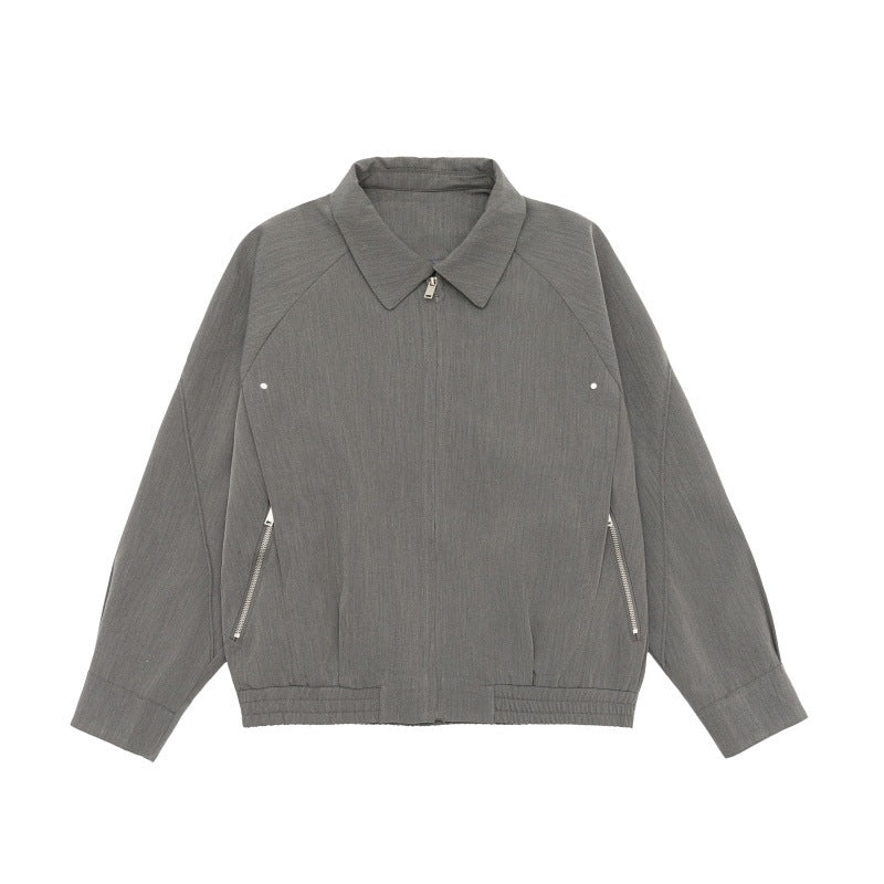 Herren Boxy-Übergangsjacke mit Hemdkragen, Raglanärmeln und Reißverschlusstaschen Shop Nory