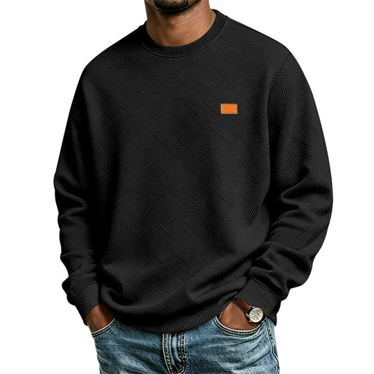 Herren strukturiertes Rundhals-Sweatshirt aus Feinstrick mit gewebter Struktur Shop Nory