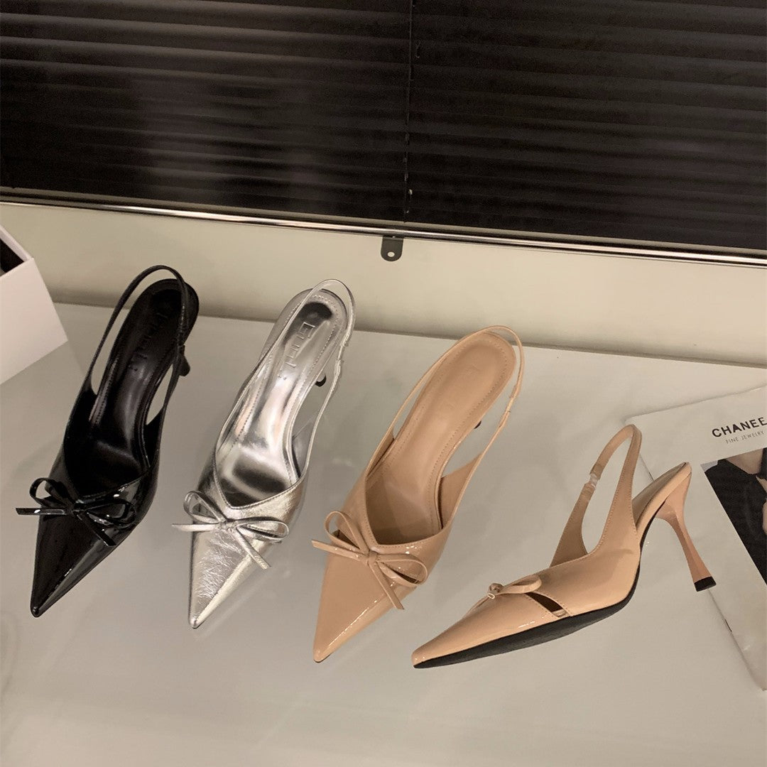 Damen elegante Slingback-Pumps mit Schleifenakzent