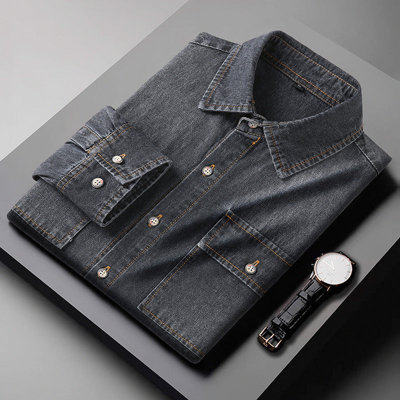 Herren Jeanshemd aus Baumwoll-Denim mit Kentkragen und aufgesetzten Brusttaschen Shop Nory