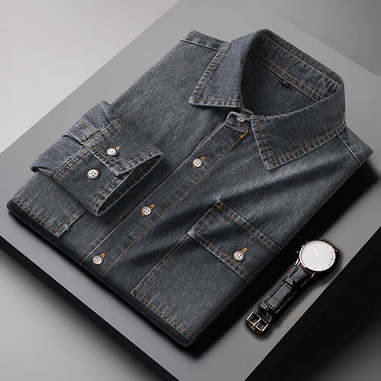 Herren Jeanshemd aus Baumwoll-Denim mit Kentkragen und aufgesetzten Brusttaschen Shop Nory