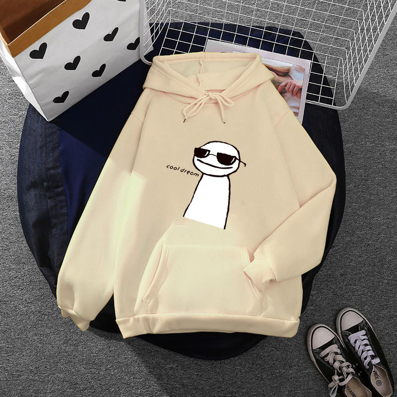 Damen nan Kapuzenpullover mit minimalistischer Grafik, lockerer Oversize-Passform und Kängurutasche Shop Nory