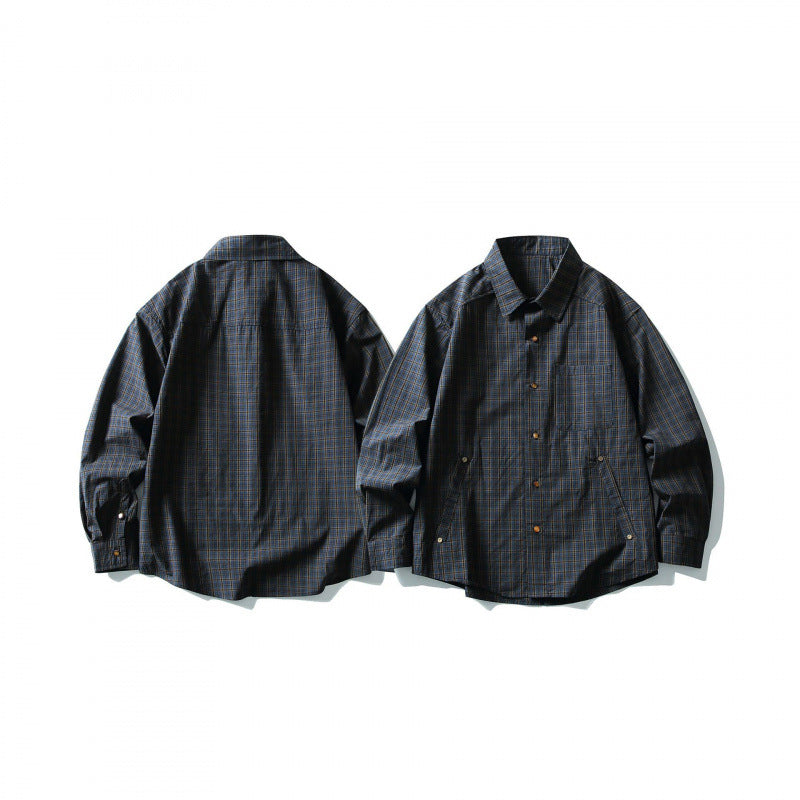Herren Overshirt im Karomuster mit Fronttaschen und Druckknopfleiste Shop Nory