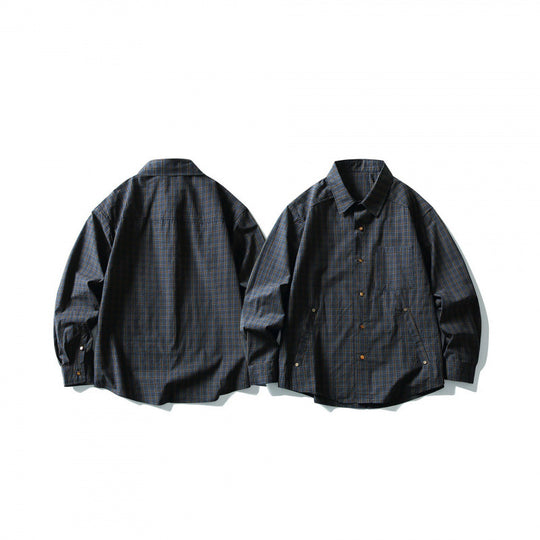 Herren Overshirt im Karomuster mit Fronttaschen und Druckknopfleiste Shop Nory