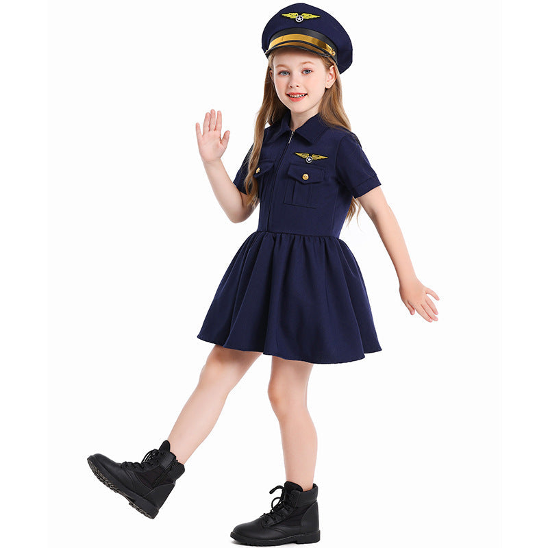 Mädchen Pilotinnenkleid mit schickem Schnitt und detailreichem Zubehör Shop Nory