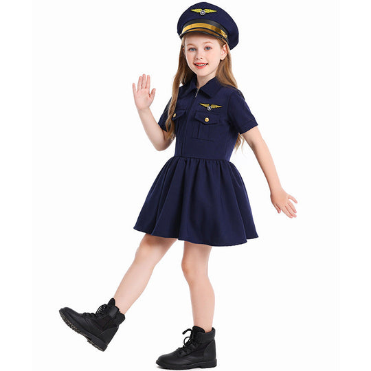 Mädchen Pilotinnenkleid mit schickem Schnitt und detailreichem Zubehör Shop Nory