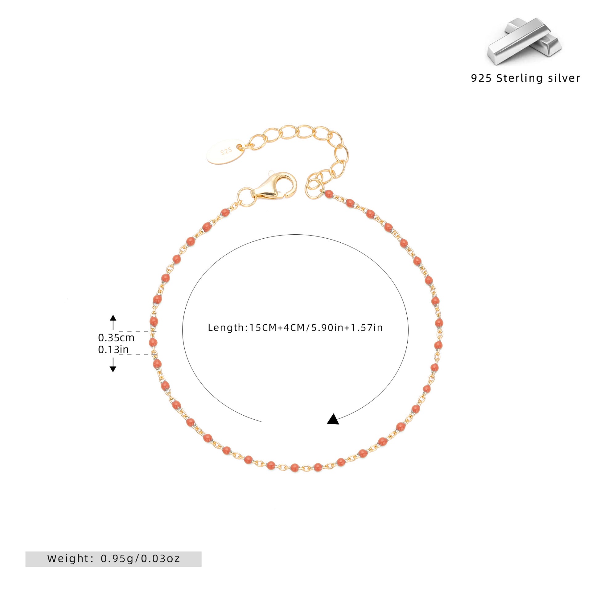 Damen Armband aus 925 Sterling Silber mit Zirkon-Akzenten Shop Nory