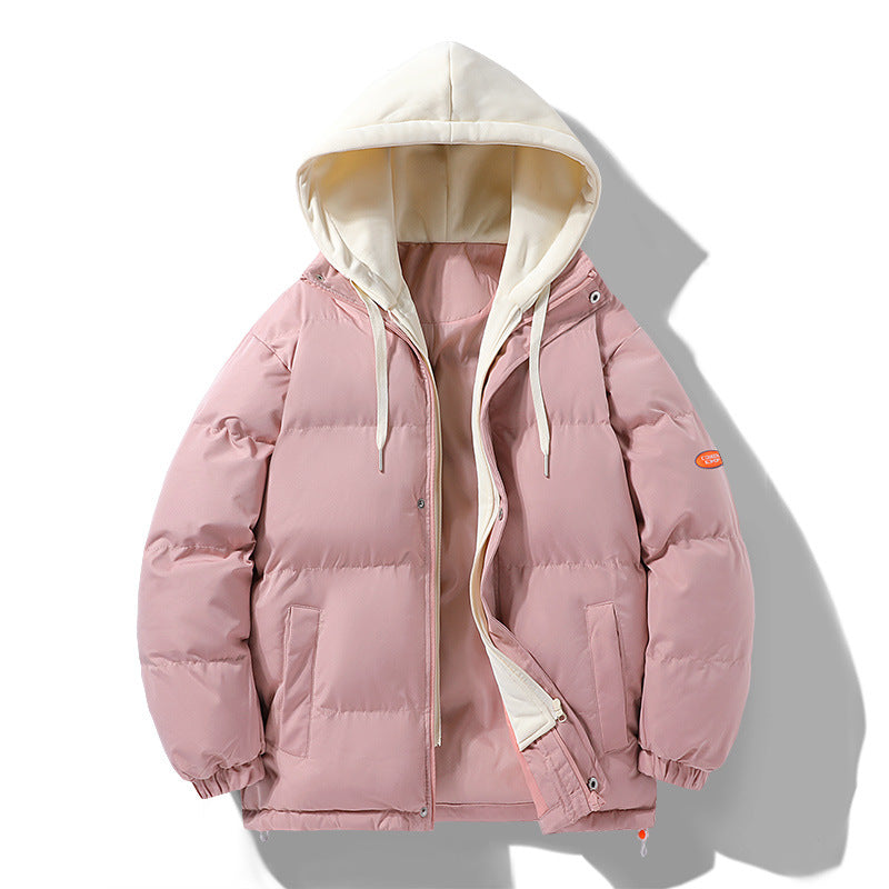 Herren Wattierte Pufferjacke mit kontrastfarbener Kapuze, winddichter Außenhülle und Kordelzug Shop Nory