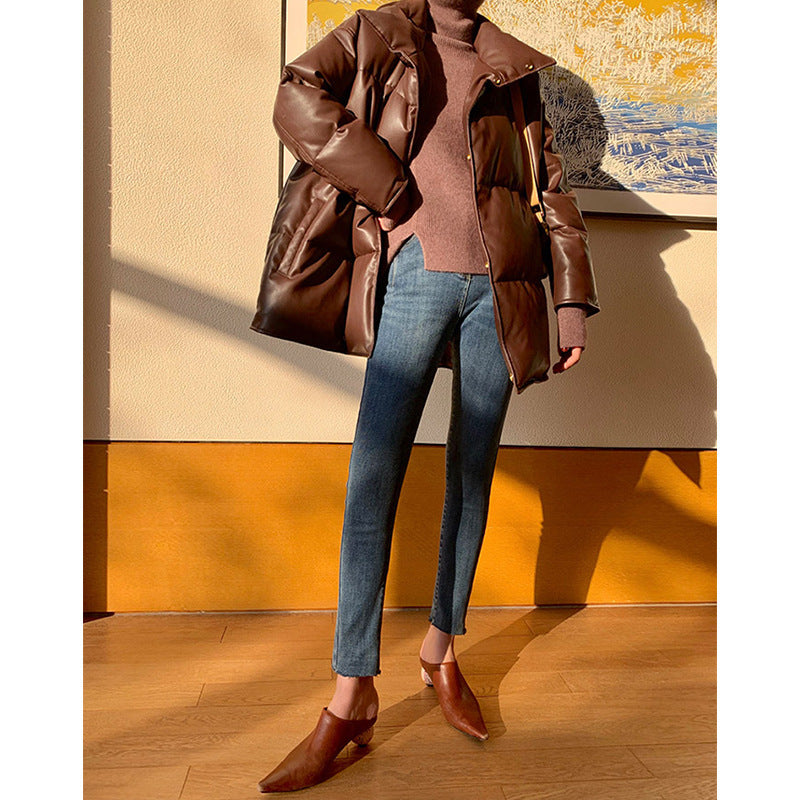 Damen Modische Steppjacke mit hohem Kragen Shop Nory 1789269028