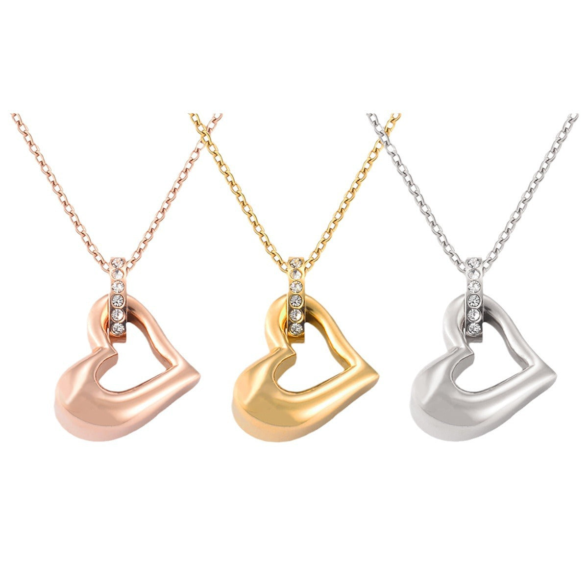 Damen Anhänger mit Herzmotiv und funkelnden Zirkonia Shop Nory