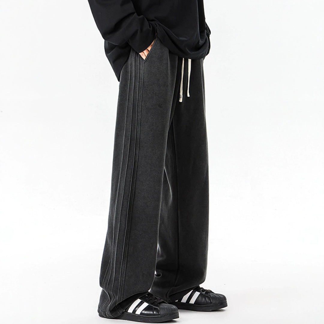Herren weite Samt-Relaxhose mit Kordelzug und betonten Seitennähten Shop Nory
