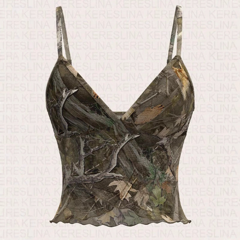 Damen Camouflage Top Shopnory