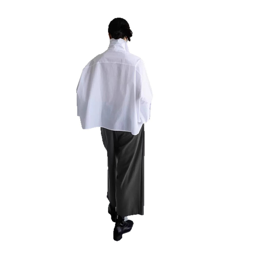 Damen Oversize-PopelinShop Noryluse mit Fledermausärmeln und verdeckter Knopfleiste Shop Nory