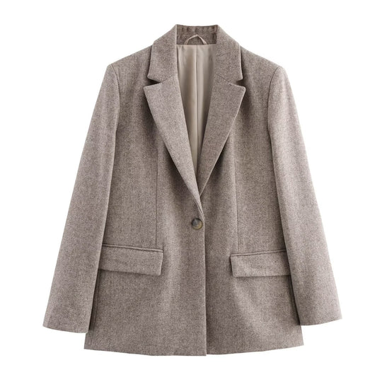 Damen Wollmix-Blazermantel mit taillierendem Schnitt und Ein-Knopf-Verschluss Shop Nory