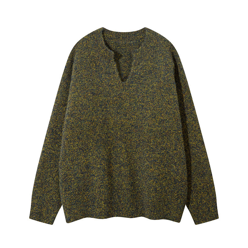 Unisex Oversize-Strickpullover mit kurzem V-Schlitzkragen Shop Nory